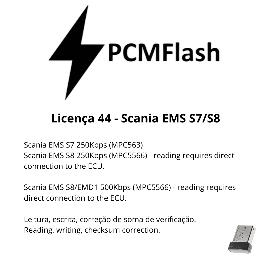 Dongle PCM Flash - Liçencas PCM (01 a 98) | OBD 2 TRUCK