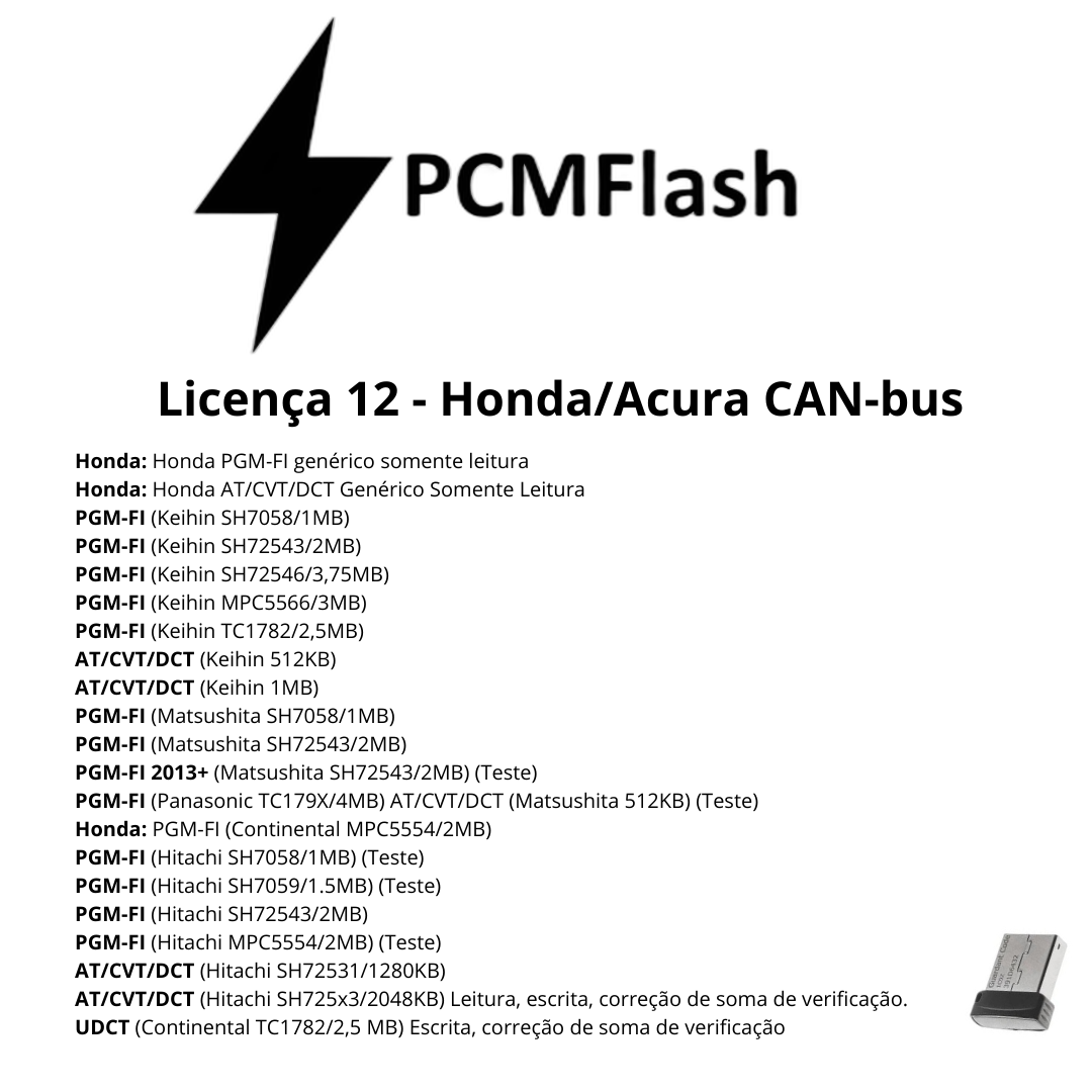 Dongle PCM Flash - Liçencas PCM (01 a 98) | OBD 2 TRUCK