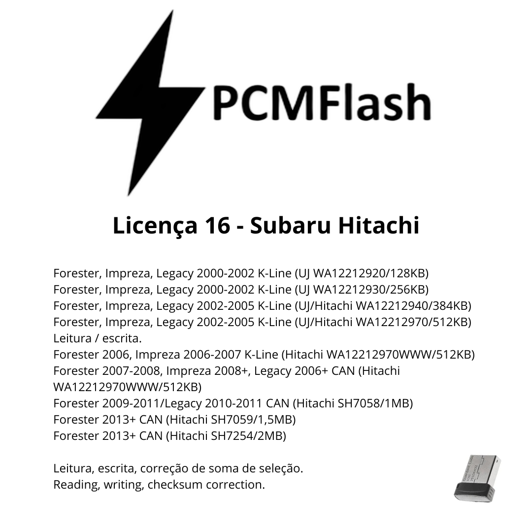 Dongle PCM Flash - Liçencas PCM (01 a 98) | OBD 2 TRUCK