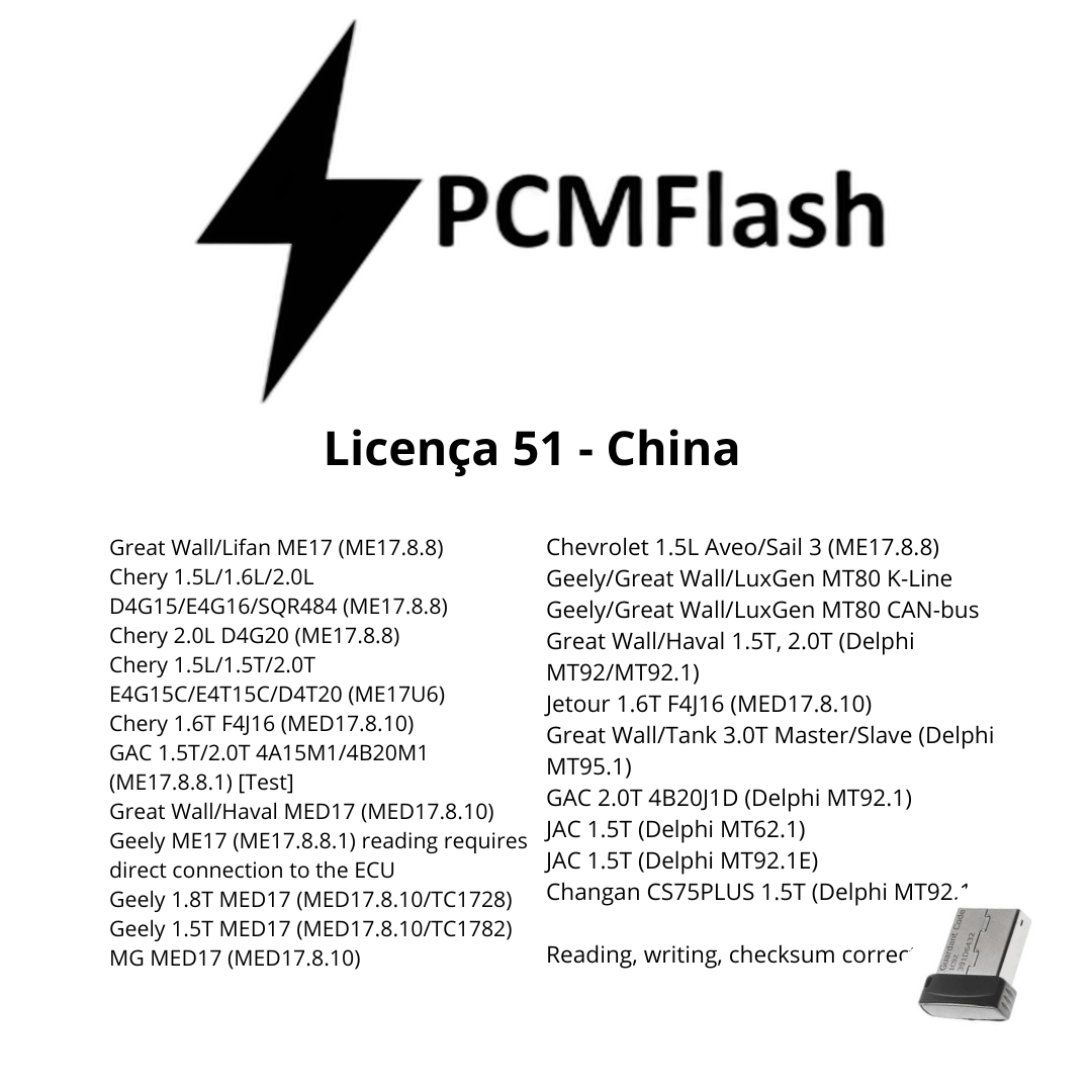 Dongle PCM Flash - Liçencas PCM (01 a 98) | OBD 2 TRUCK