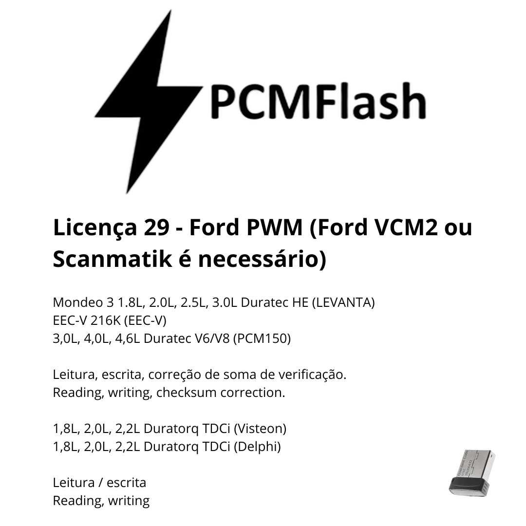 Dongle PCM Flash - Liçencas PCM (01 a 98) | OBD 2 TRUCK