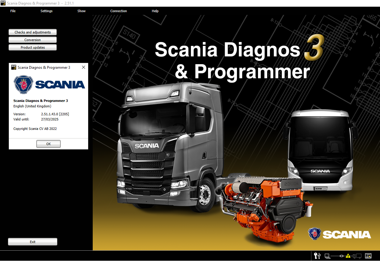 Scania Diagnos & Programmer 3 (SDP3 2.65) Versão Marinho e Industrial - Instalação via TeamViewer.