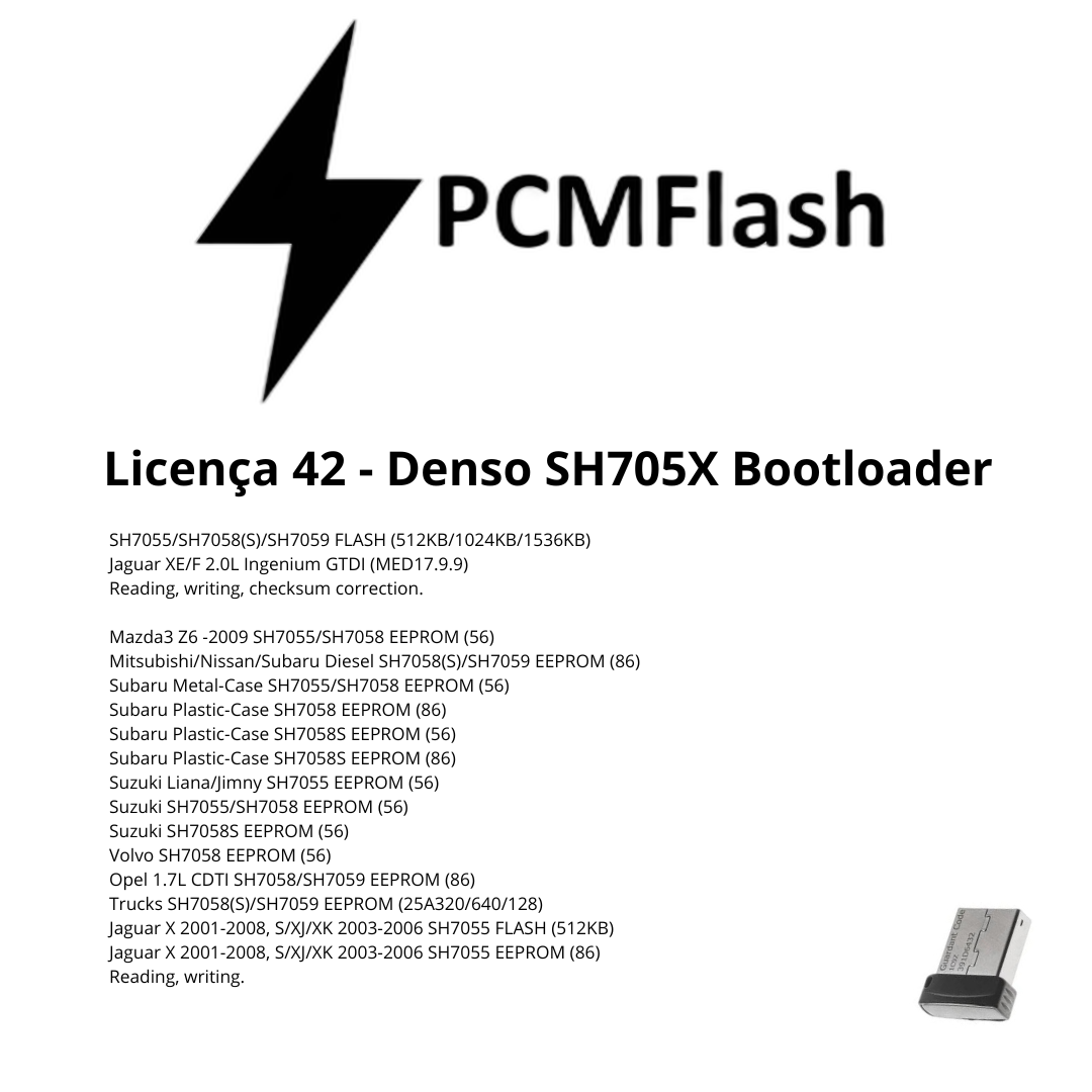 Doongle PCM Flash - Licencia para módulos 01 a 96 - Software para reasignación de ECU