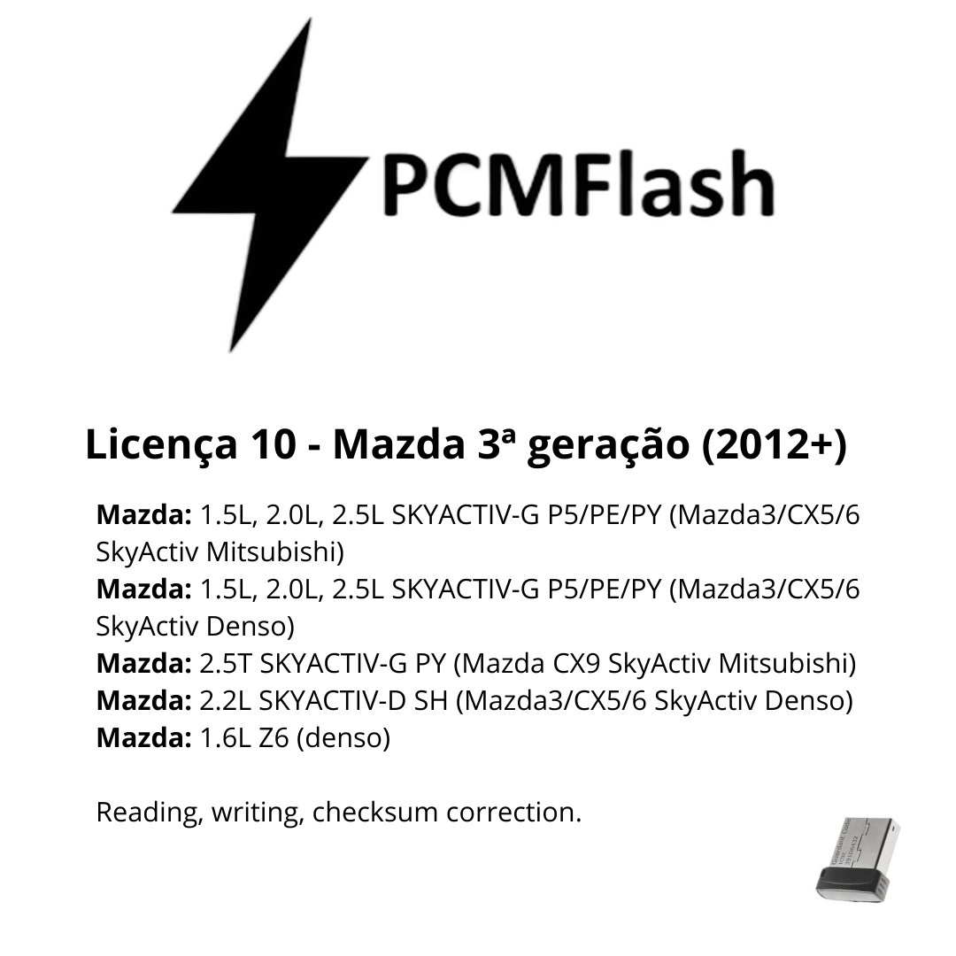 Doongle PCM Flash - Licensa de módulos 01 a 96 - Software para Remap de ECU's