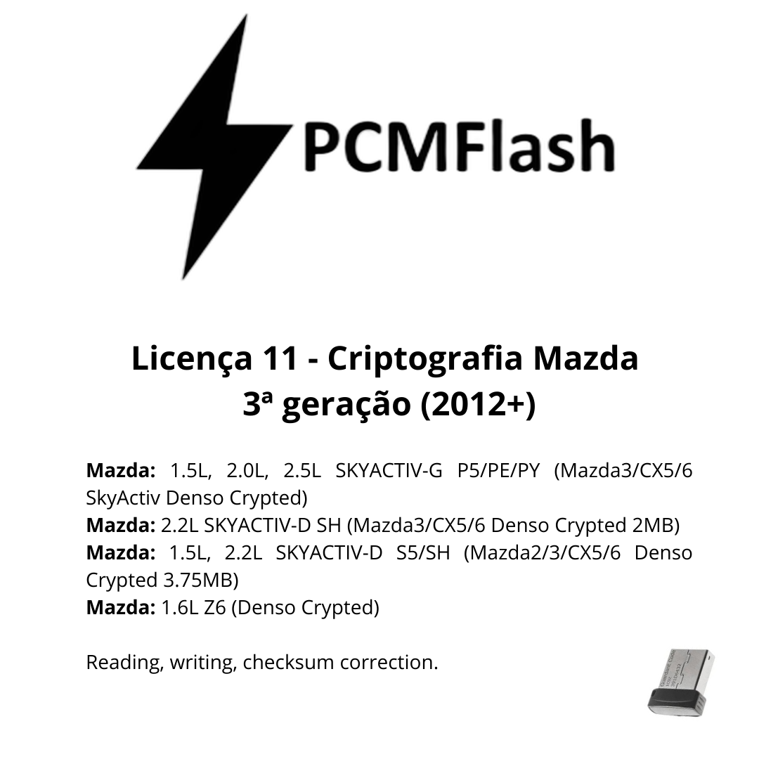 Doongle PCM Flash - Licencia para módulos 01 a 96 - Software para reasignación de ECU