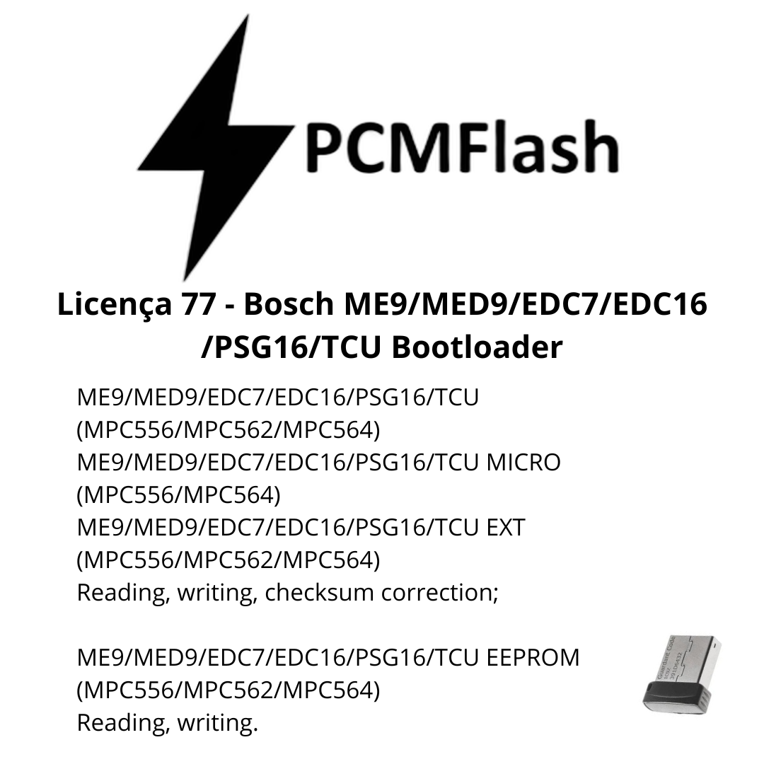 Doongle PCM Flash - Licencia para módulos 01 a 96 - Software para reasignación de ECU