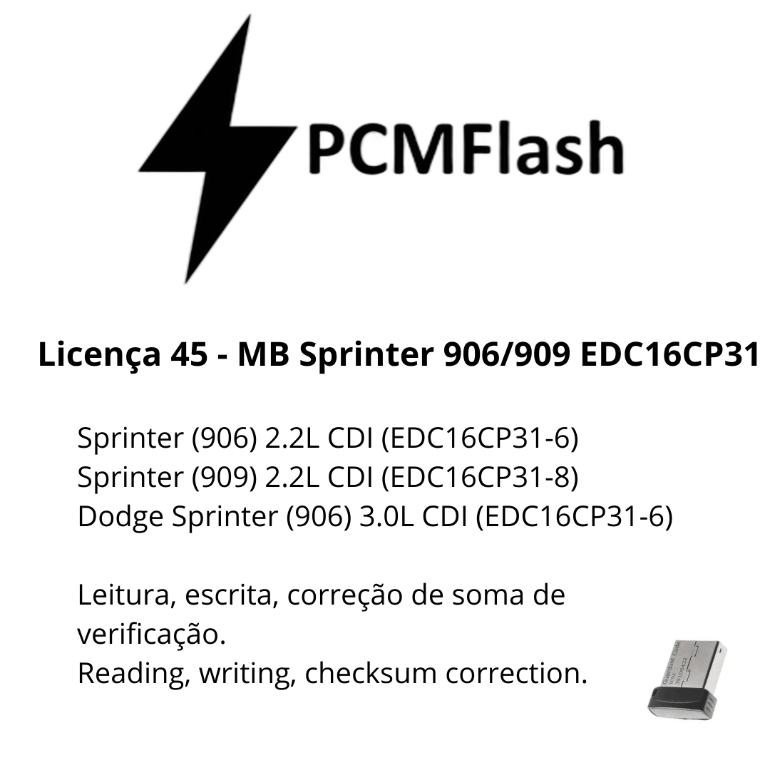 Doongle PCM Flash - Licensa de módulos 01 a 96 - Software para Remap de ECU's