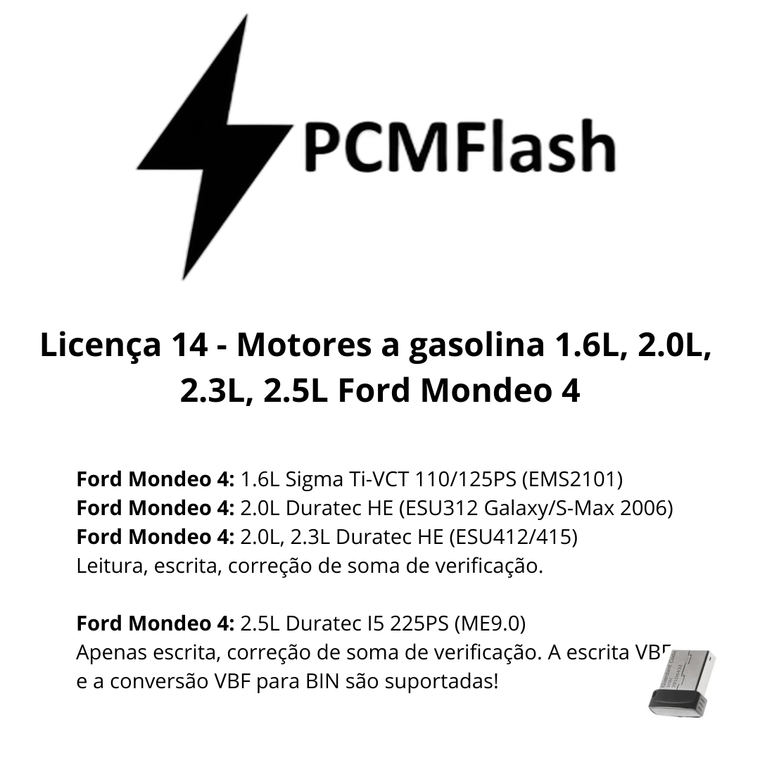 Doongle PCM Flash - Licencia para módulos 01 a 96 - Software para reasignación de ECU