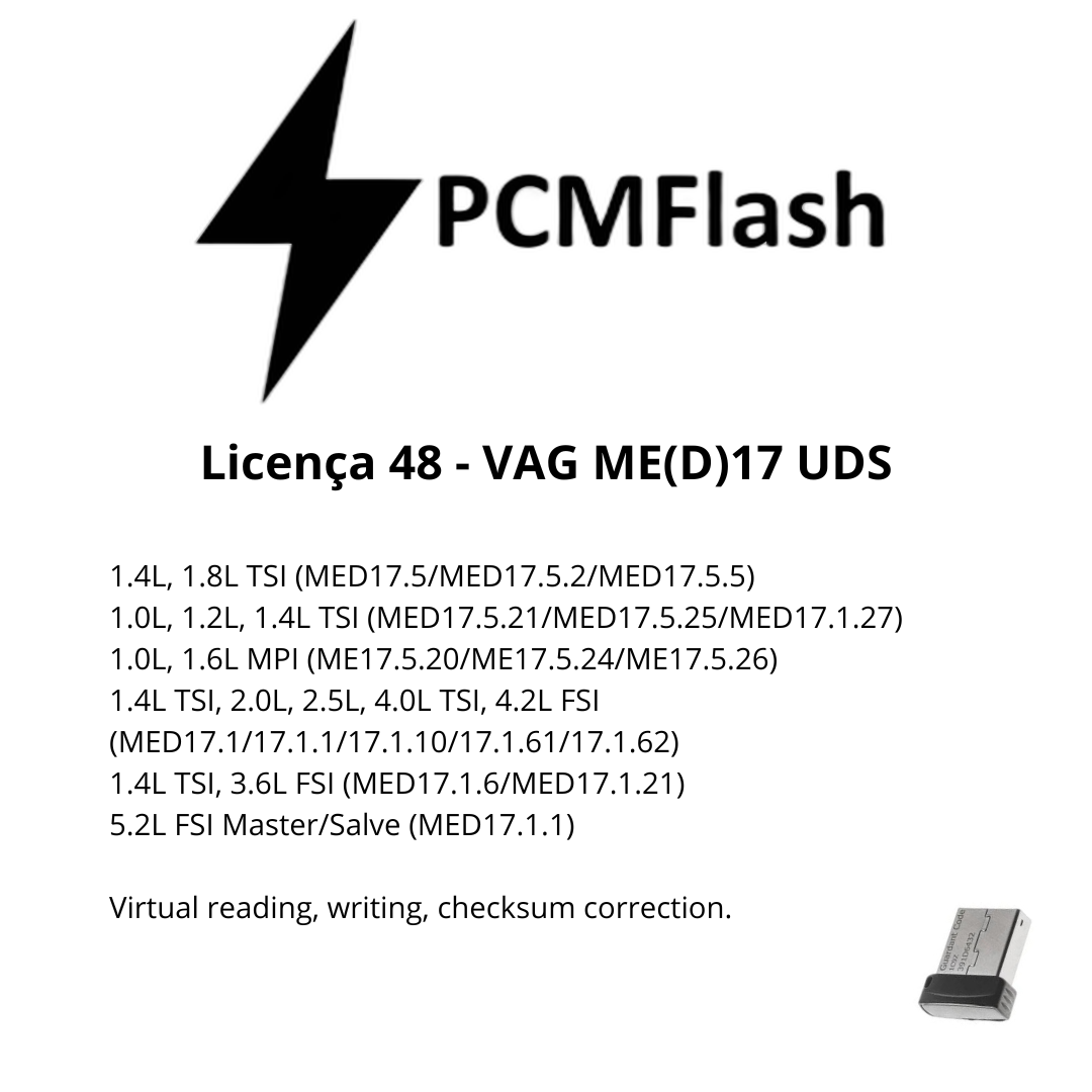 Doongle PCM Flash - Licensa de módulos 01 a 96 - Software para Remap de ECU's