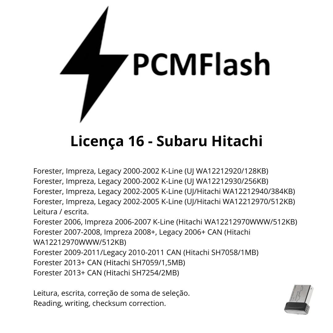 Doongle PCM Flash - Licencia para módulos 01 a 96 - Software para reasignación de ECU