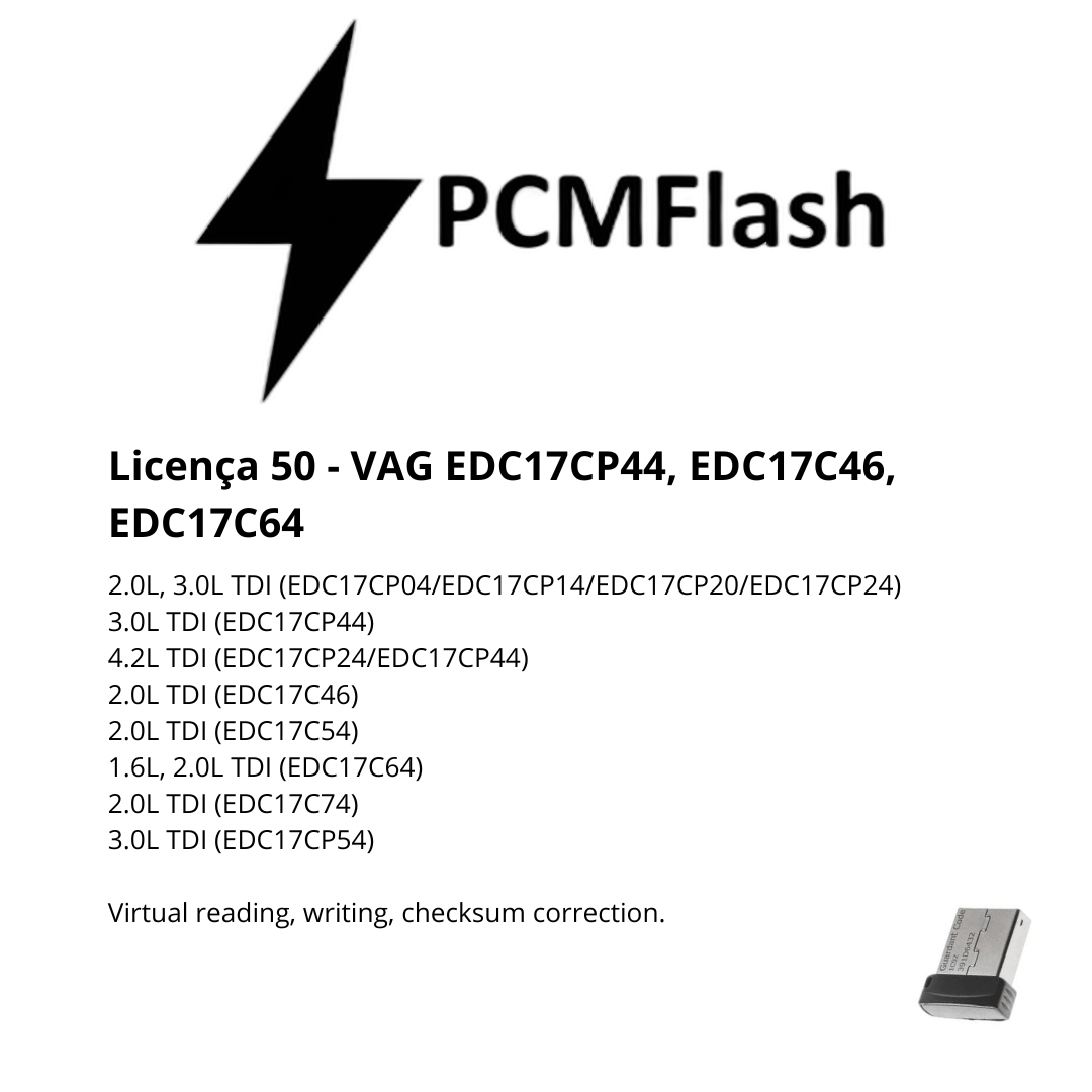 Doongle PCM Flash - Licensa de módulos 01 a 96 - Software para Remap de ECU's