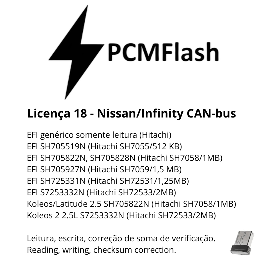 Doongle PCM Flash - Licencia para módulos 01 a 96 - Software para reasignación de ECU