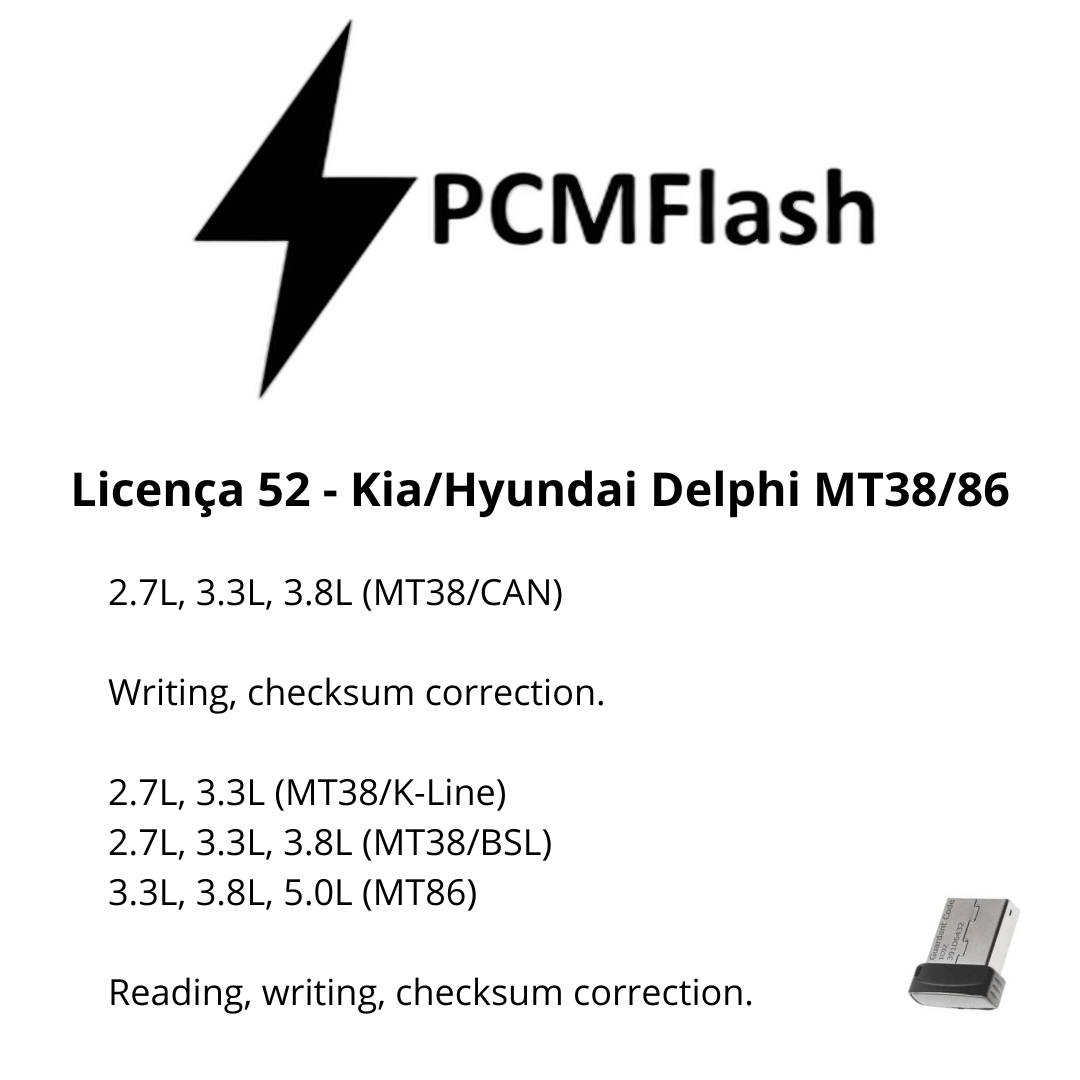 Doongle PCM Flash - Licencia para módulos 01 a 96 - Software para reasignación de ECU