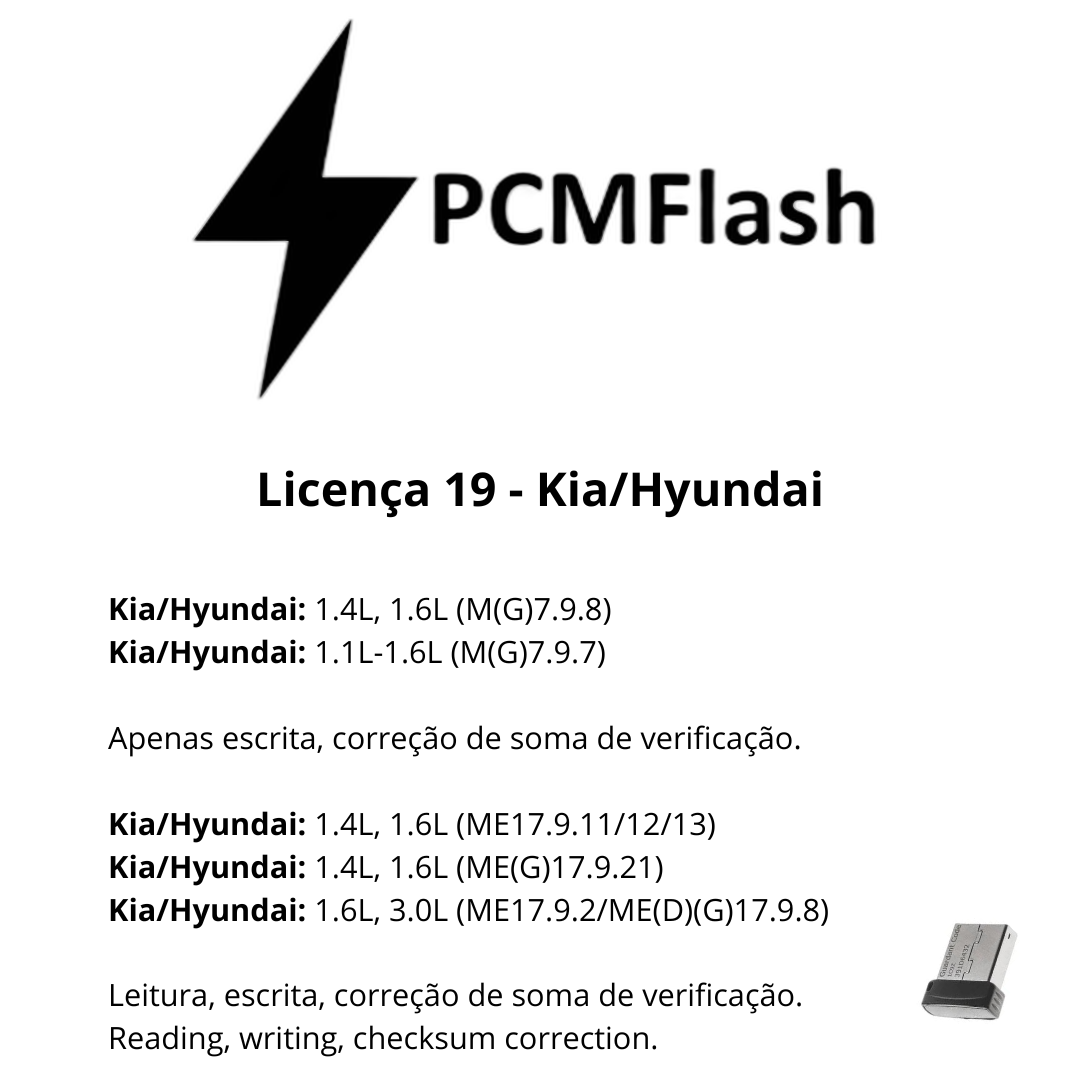 Doongle PCM Flash - Licensa de módulos 01 a 96 - Software para Remap de ECU's