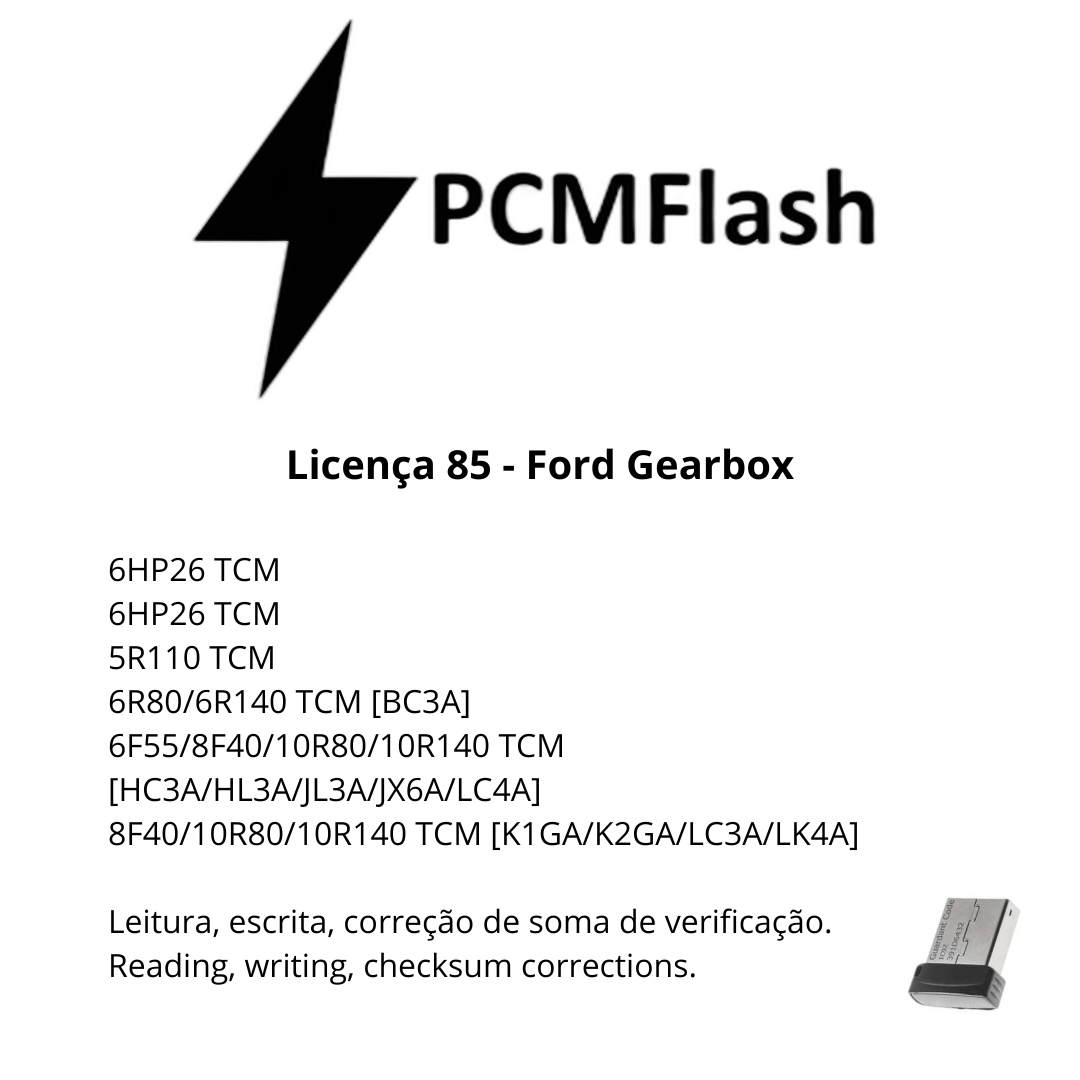 Doongle PCM Flash - Licencia para módulos 01 a 96 - Software para reasignación de ECU