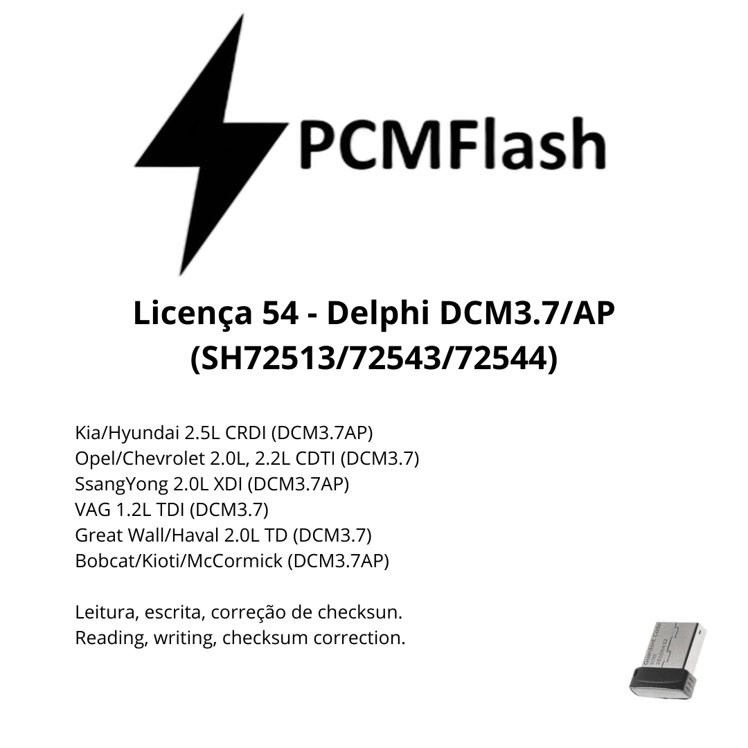 Doongle PCM Flash - Licensa de módulos 01 a 96 - Software para Remap de ECU's