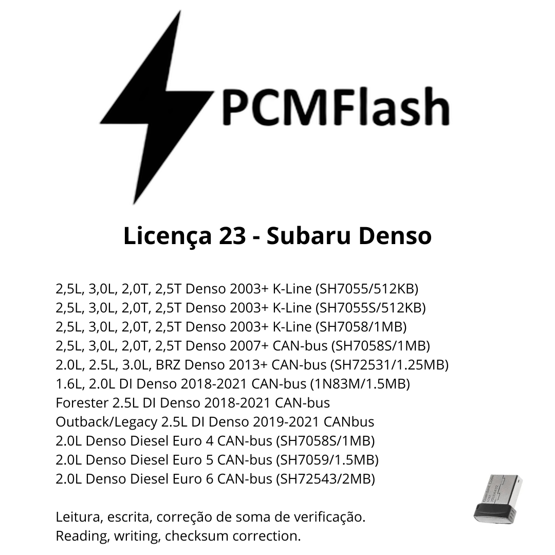 Doongle PCM Flash - Licencia para módulos 01 a 96 - Software para reasignación de ECU