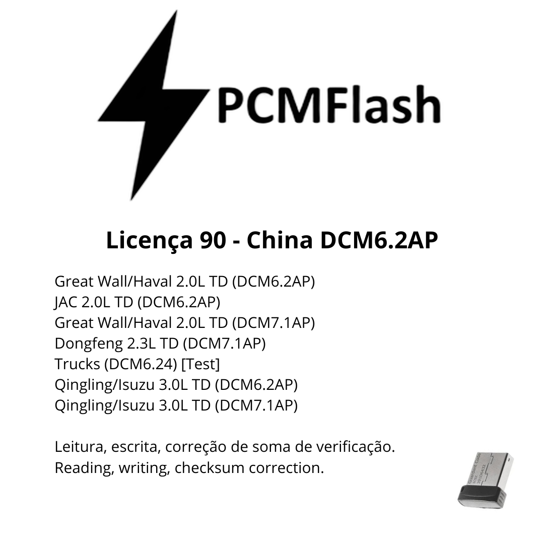 Doongle PCM Flash - Licencia para módulos 01 a 96 - Software para reasignación de ECU