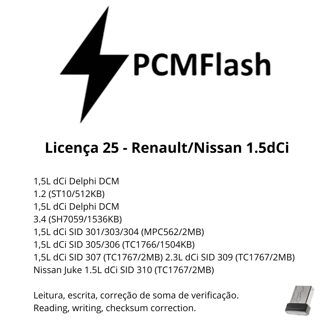 Doongle PCM Flash - Licença de 01 a 96 - Software para Remap de ECU's | OBD 2 TRUCK