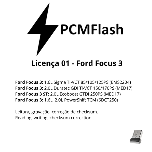 Doongle PCM Flash - Licensa de módulos 01 a 96 - Software para Remap de ECU's