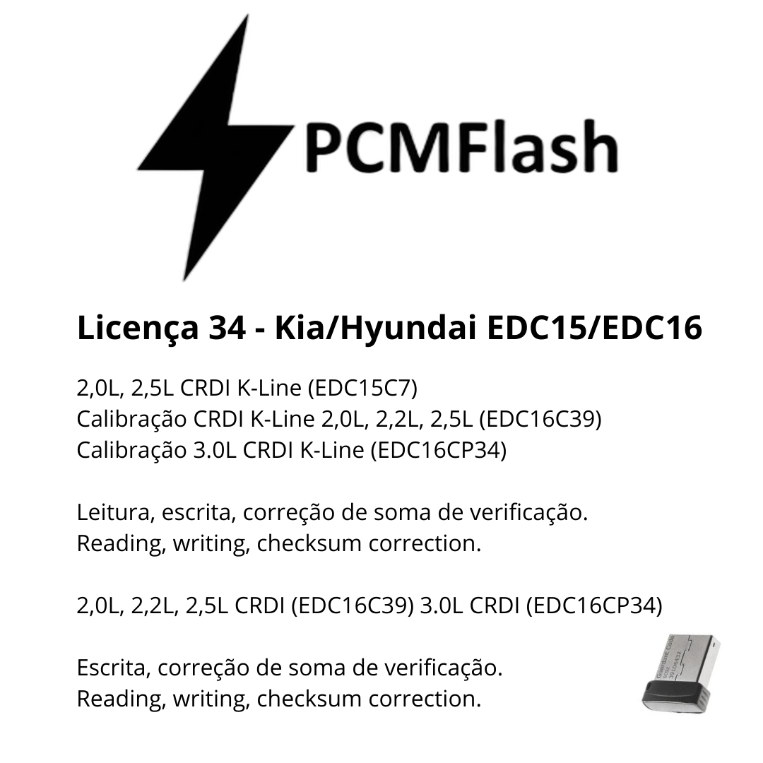 Doongle PCM Flash - Licensa de módulos 01 a 96 - Software para Remap de ECU's