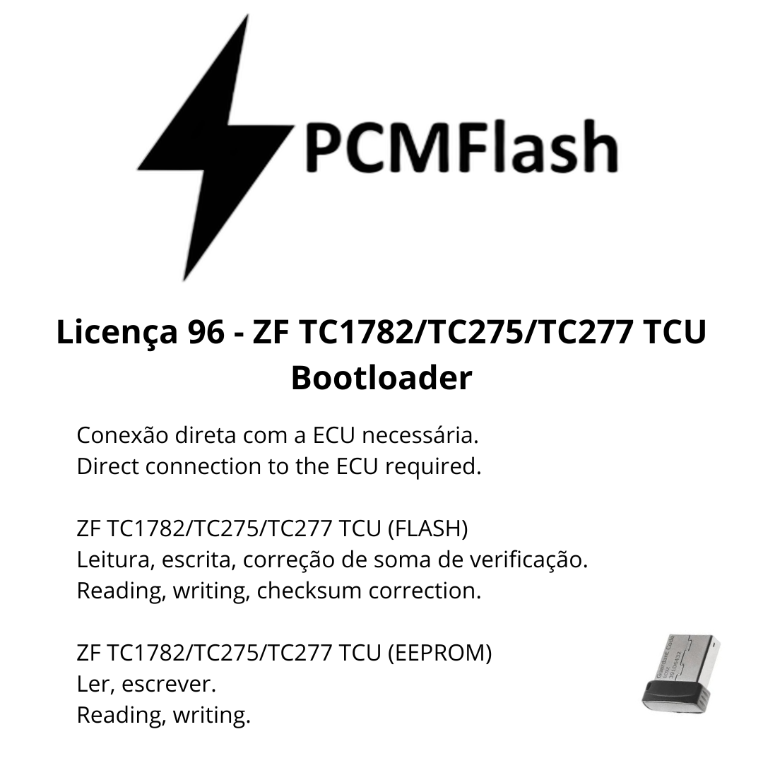 Doongle PCM Flash - Licensa de módulos 01 a 96 - Software para Remap de ECU's