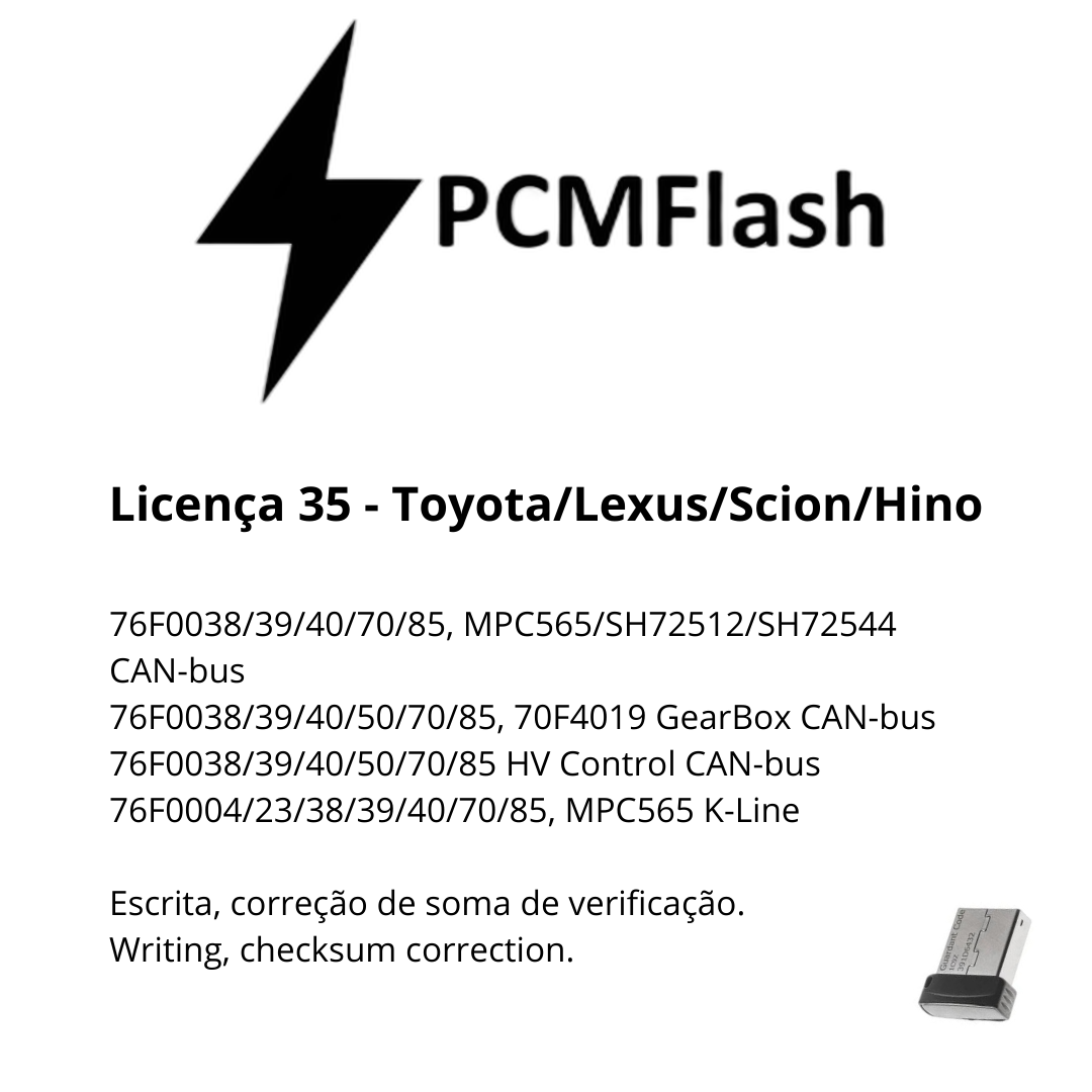 Doongle PCM Flash - Licencia para módulos 01 a 96 - Software para reasignación de ECU