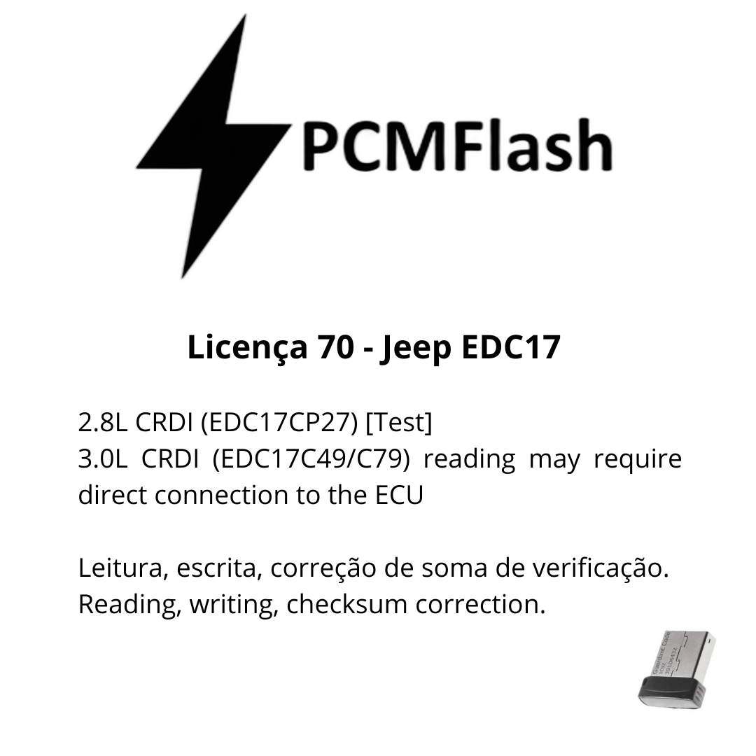 Doongle PCM Flash - Licencia para módulos 01 a 96 - Software para reasignación de ECU