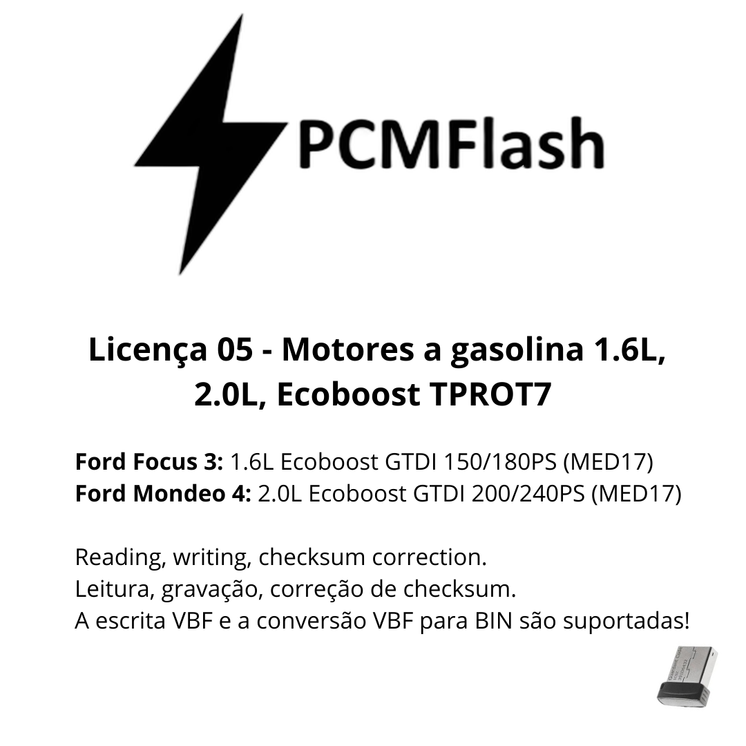 Doongle PCM Flash - Licencia para módulos 01 a 96 - Software para reasignación de ECU