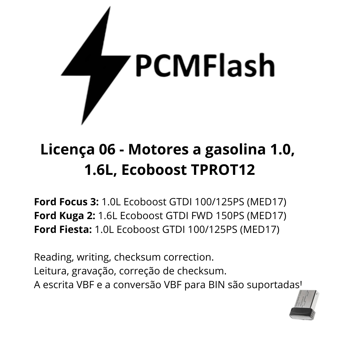 Doongle PCM Flash - Licensa de módulos 01 a 96 - Software para Remap de ECU's