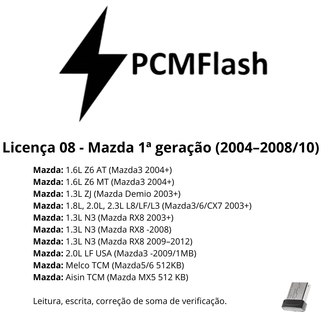 Doongle PCM Flash - Licença de 01 a 96 - Software para Remap de ECU's | OBD 2 TRUCK