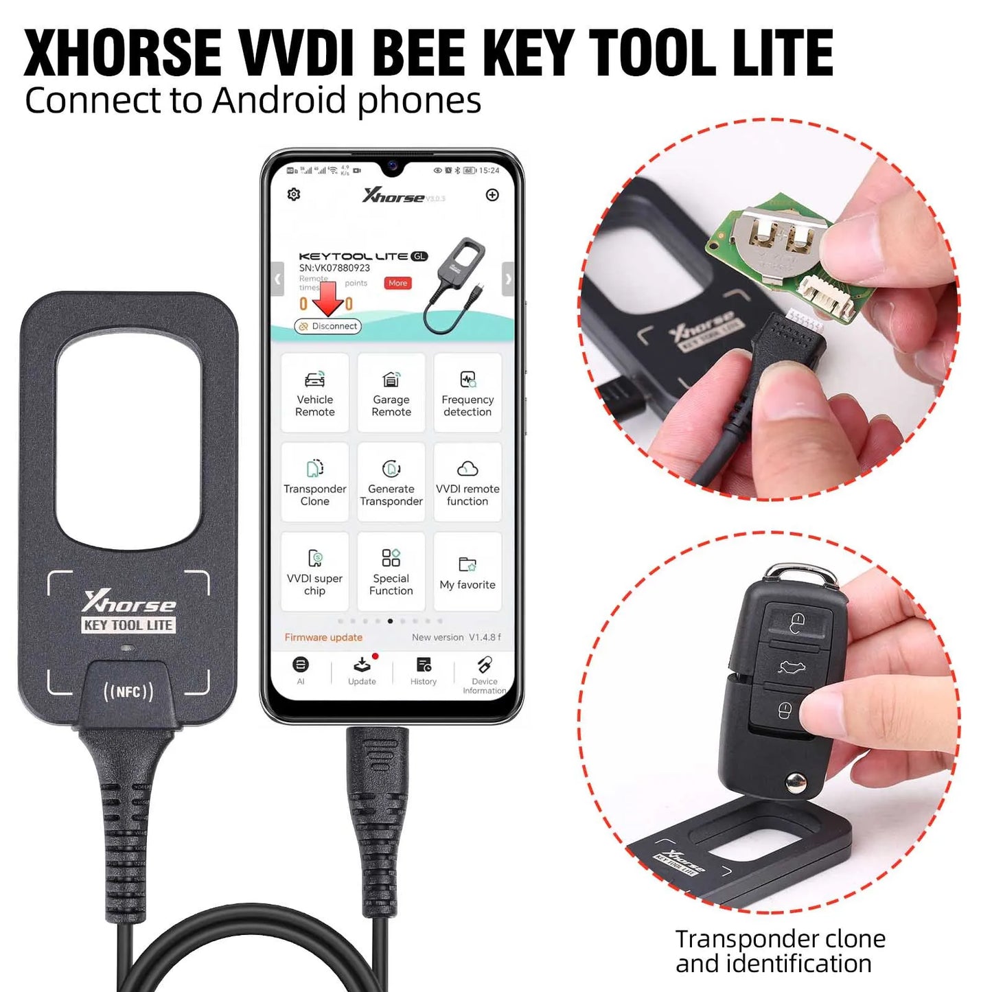 VVDI Bee Key Programmer Tool Lite - Frequency Detection & Transponder Clone Support | OBD 2 TRUCK